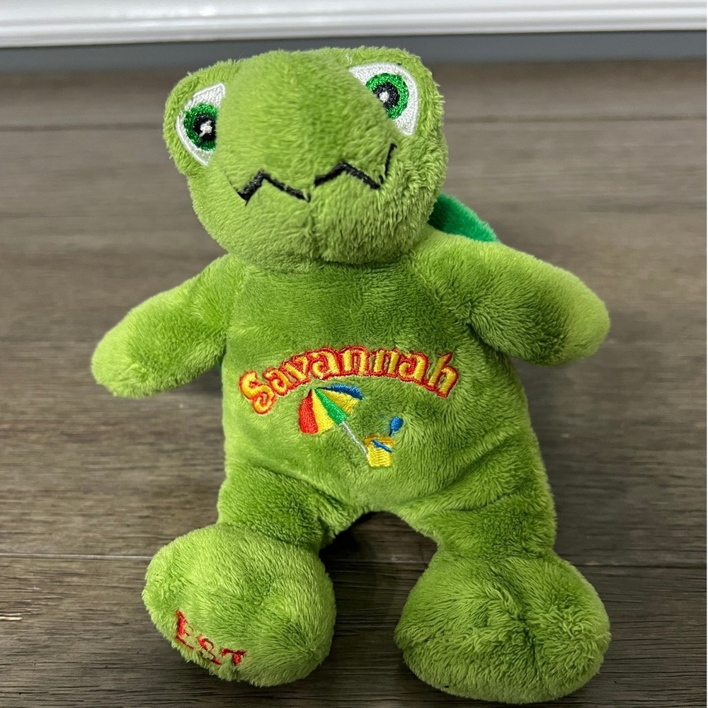 Savannah Georgia Souvenir Plush Turtle Stuffed Animal Toy Green Souvies 1733 9"